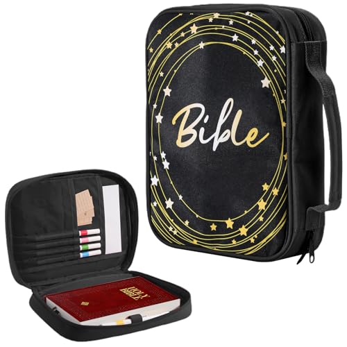 ProCase Funda para Biblia, Bolsa Protectora para Libros de Tamaño Estándar Estuche Forro Bíblico para Hombres y Mujeres -Negro