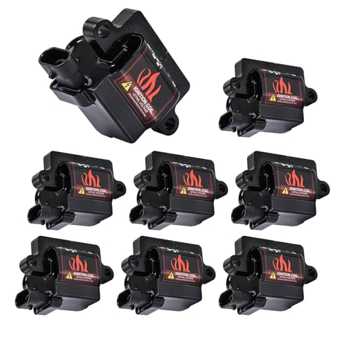 BANG4BUCK 8Pcs UF271 D581 Ignition Coil Pack Compatible With Cadillac Chevy GMC Sierra Suburban Escalade Avalanche Silverado 4.8L 5.3L 6.0L 8.1L (SQUARE)