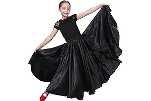 Long Full Ankle Length Satin Flowy Folkloric Latin Belly Dance Umbrella Skirt...