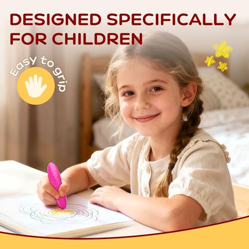 Image of YPLUS Toddler Crayons, 12 Washable Easy-Grip Peanut Crayons, No Toxic | Easy to Hold Washable Crayons for Kids, Mess Free Unbreakable Crayon Gifts, Safe Coloring Gifts for Preschool Supplies