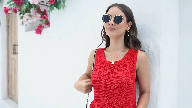 FISACE Womens Summer Crochet Knit Sweater Tank Tops Round Neck