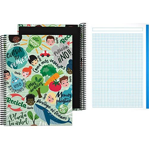 Cahier A4 petits carreaux Grafoplás Revolution certifié FSC à couverture rigide