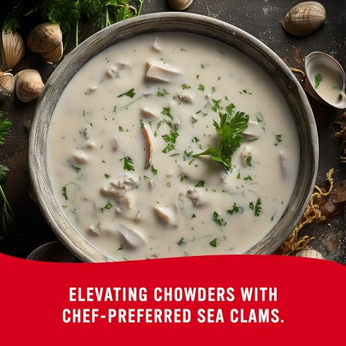 Image of Snow's Chopped Sea Clams in Clam Juice, 51 oz Can - Premium Grade Wild Caught Gourmet Surf Clams - 7g Protein Per Serving - Gluten Free, Keto Friendly, 99% Fat Free (Pack of 3)