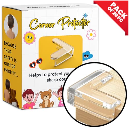 Image of Sifoz Silicon Corner Protector for Sharp Edge of Furniture, Baby Bed Corners Edges Guard Child Safety Bumper for Sharp Corner of Table, TV Unit, Marble, Glass, Metal, Etc. (20)