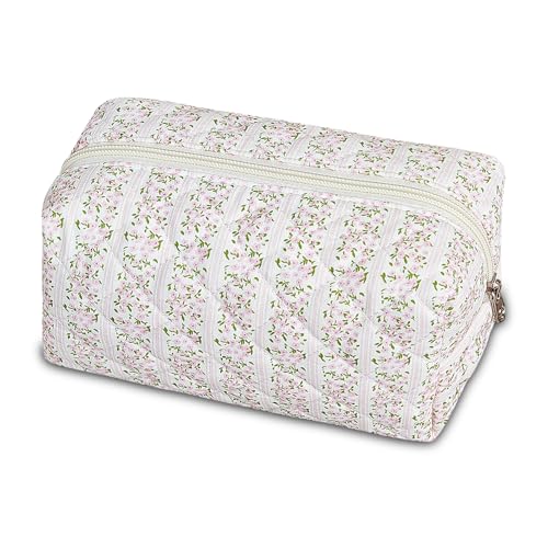 Quilted Floral Makeup Bag - Your Cute Travel Companion