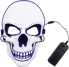 Topker Halloween Mask Scary LED Light Up Modes Skeleton Masquerade Mask Cosplay Festival Party Prop Topker Halloween Mask Scary LED Light Up Modes Skeleton Masquerade Mask Cosplay Festival Party Prop