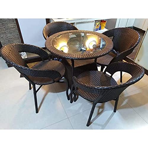 Image of Indiid Homes D-12|Indoor |Outdoor |Living Room| Balcony| Garden| Chair Table Set 4+1 (4 Chair + 1 Table)| Furniture Set|