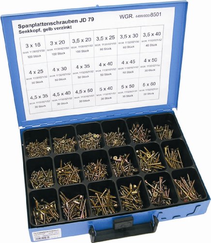 Dresselhaus 8501 Coffret de vis à aggloméré Têtes fraisées Galvanisées (Import Allemagne)