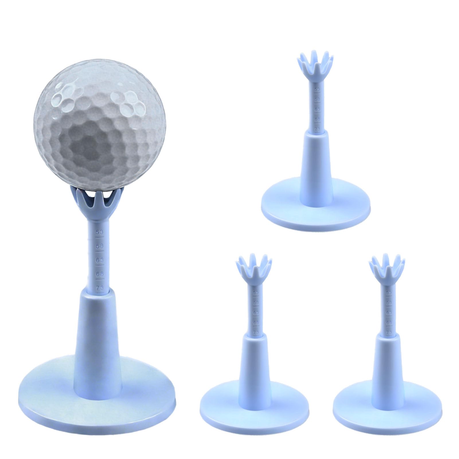 3PCS Adjustable Rubber Golf Tees for Practice Mats and Driving Range, Height Adjustable Training Tee for Indoor & Outdoor Use, Reusable Winter Golf Tees on String, Golf Training Accessory