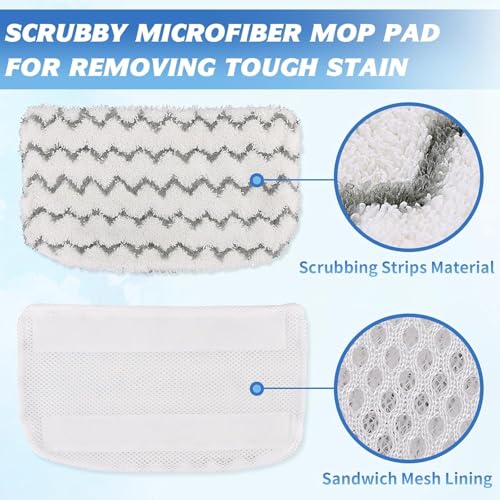 Image of 2 Pack Thickened Steam Mop Replacement Pads, Durable Microfiber Mop Pads Compatible with Shark S1000 /S1000A /S1000C /S1000WM /S1001C, Washable Pads for Pet Owners and Families with Kids
