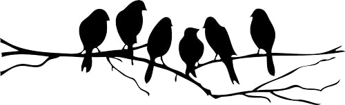 Picniva Mural negro de 72 x 22 pulgadas con ramas de pájaro para decoración del hogar