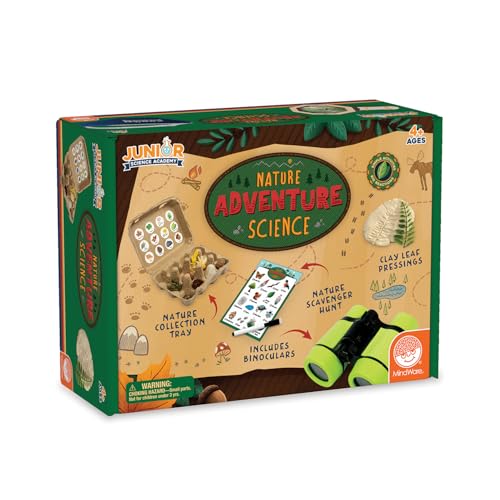 MindWare Junior Science Academy Nature Adventure Science Kit – STEM Outdoor Discovery Kit for Kids Ages 4+ Build a Kaleidoscope, Make Sun Prints, Create Clay Pressings & Explore Nature with Binoculars