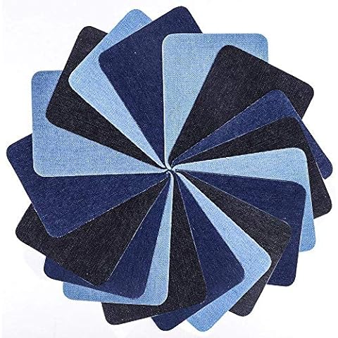 Iron-on Patches,Iron on 18 Pieces 3 Colors Denim Cotton Patches Iron Repair kit, Iron-on Patches, Decoration for Jeans Clothes Cover