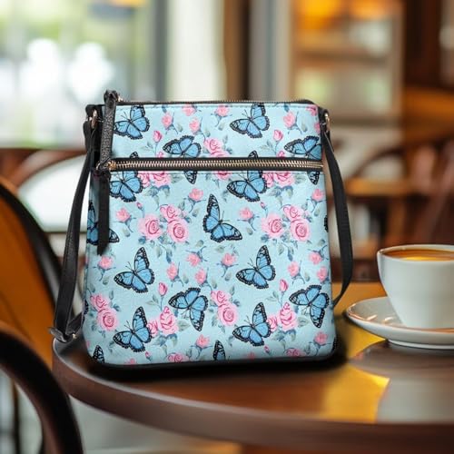 Image of Leather Purses for Women, Leather Hobo Bags for Women Travel Sling Purse Triple Zippered Pockets Shoulder Bag