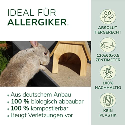 Natursache 5 Nagermatten aus Hanf, 120 x 60 x 0,5cm I Hanfmatten für Hasenstall, Kaninchenhaus, Hamsterkäfig I Bodenabdeckung für Käfige, Laufställe, Höhlen & Schlafplätze von Kleintieren & Nagern – Bild 4