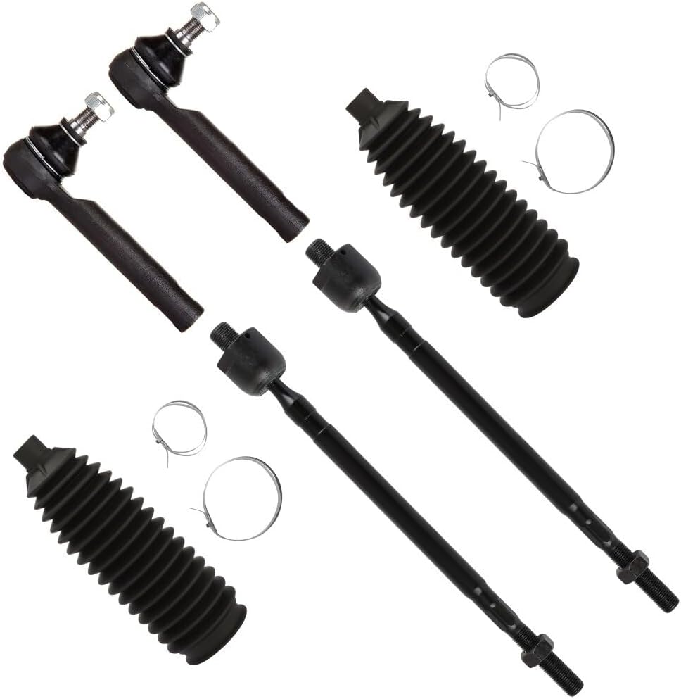 SCITOO 6pcs Front Suspension Kit Inner Tie Rod End Outer Tie Rod End w/Boot Fit 2009-2013 For Subaru Forester 2015-2019 For Subaru WRX
