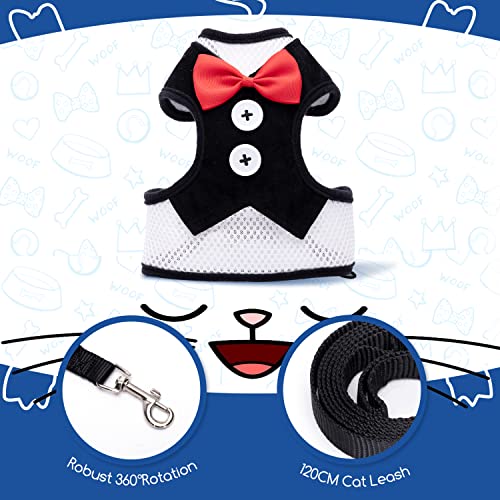 Nobleza Harnais et Laisse pour Chat, Chat Réglable Résistant à l'Évasion, Robes de soirée pour Chiot Chaton des Petits Animaux de Compagnie - Image 3