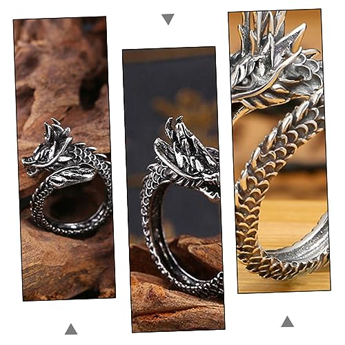 GALPADA 1 Unidade Anel De Liga Vintage De Dragão Anel De Joias Em Forma De Dragão Anéis Góticos Ajus