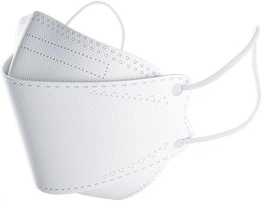 Rmaytiked50Pcs 4-Ply KF94 white Face Masks Breathable 3D Mouth Shields Filter