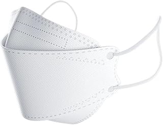 Rmaytiked 50Pcs 4-Ply KF94 white Face Masks Breathable 3D Mouth Shields Filter