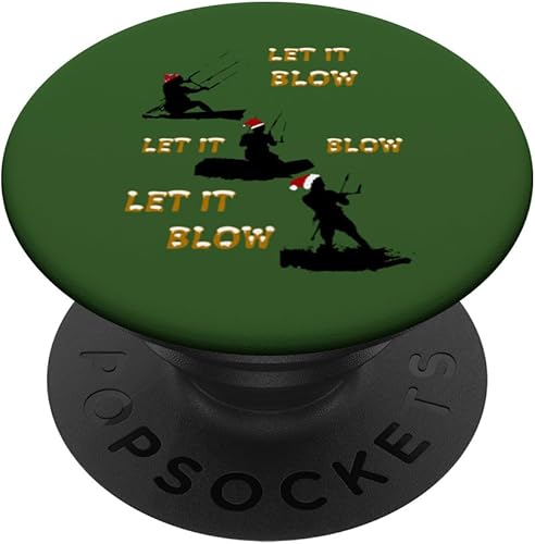 Festive Christmas Seasonal Holiday Kitesurfing 2 PopSockets Standard PopGrip