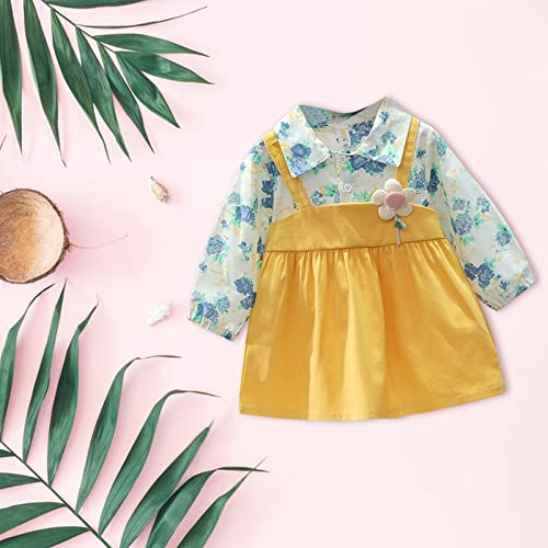Vestidos elegantes para meninas primavera casual infantil japonesa Mori estampa floral suspensórios