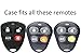 KeylessOption Keyless Entry Remote Control Starter Car Key Fob Case Shell Outer Cover Button Pads for Viper Automate Alarms