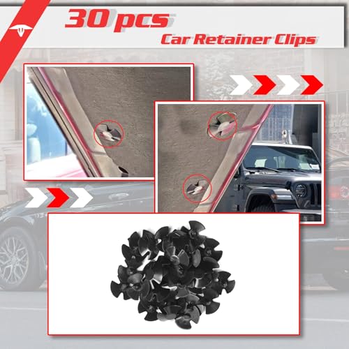 Image of OTUAYAUTO 30pcs Hood Insulation Retainers - Replacement for Chrysler, Jeep, Dodge, Ram - Replace OEM 4878883AA LH LHS Nylon Clip