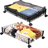 Riian Under the Bed Storage Underbed Storage with Wheels Space-saving Under Bed Rolling Storage Draw