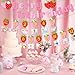 SEPGLITTER Strawberry First Birthday Party Decoration, Berry 1st Birthday Monthly Photo Banner 12 Months Photo Display Garland for Girls Baby Shower Berry Sweet Pink Decorations Party Supplies