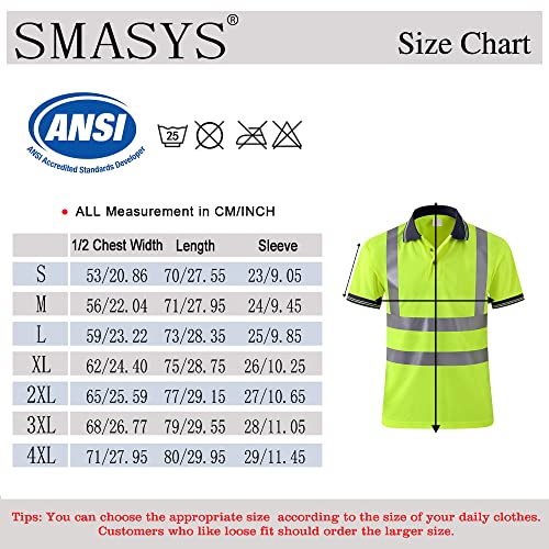 Smasys Safety Polo Shirt High Visibility Yellow #TOP4