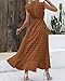 BTFBM Boho Dresses for Women 2026 Summer Fashion Cap Sleeve Swiss Dot Flowy Ruffle Beach Wedding Cocktail Maxi Dress(Brown, Large)