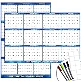32' x 48' 2024 Wall Calendar Dry Erase - Large Blue Starry Sky Calendar Wet & Dry Erasable Laminated 12 Month Annual Yearly Planner, Reversible, Horizontal/Vertical (2024 Wall Calendar)