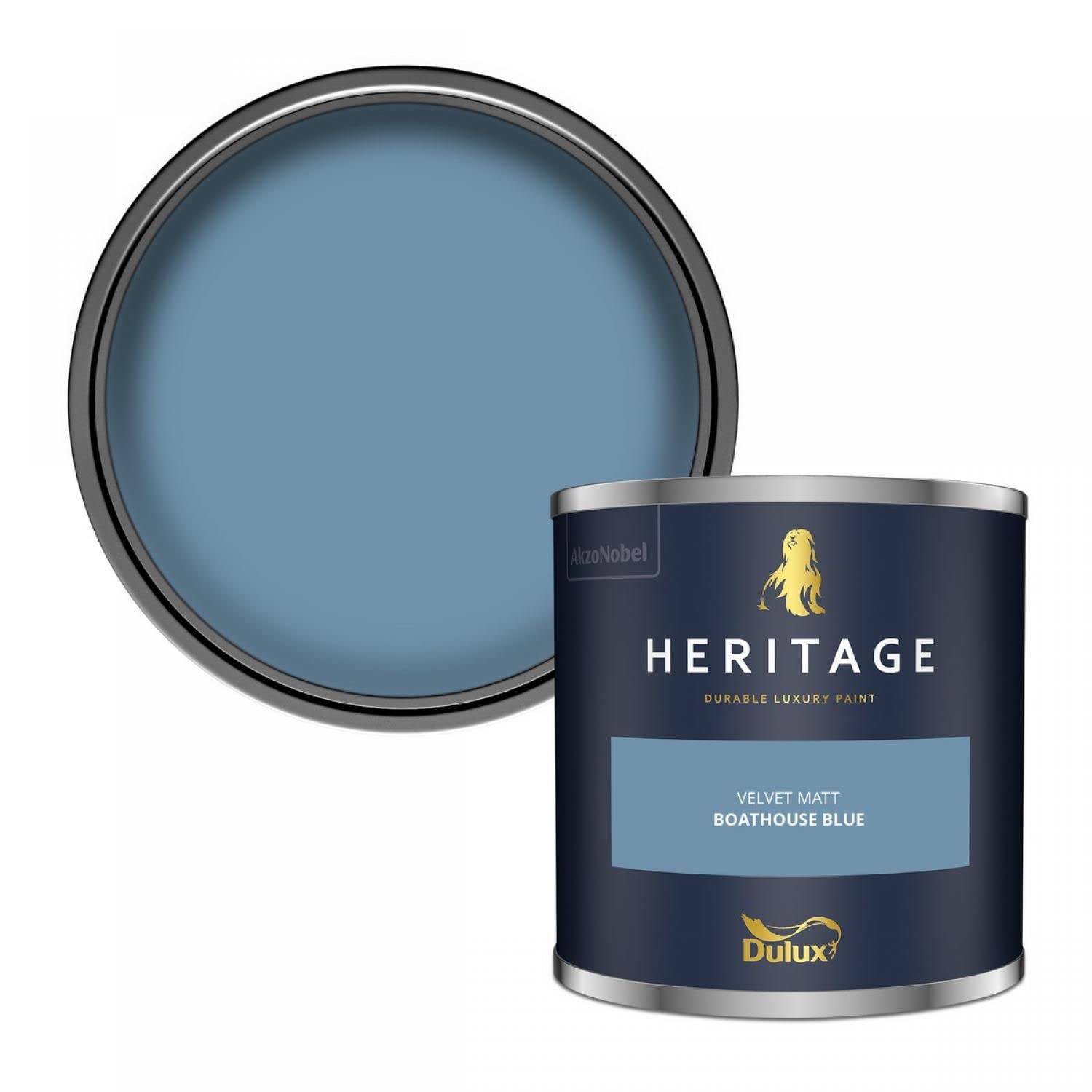The Log Store Group Blue Dulux Trade Heritage Velvet Matt Emulsion Boathouse - 1Ltr