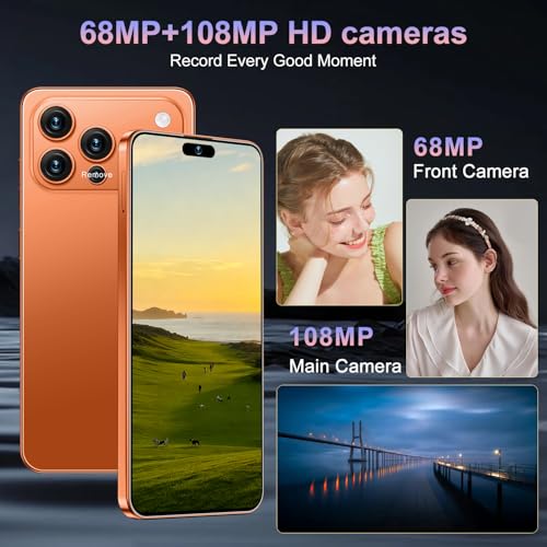 Image of 17PROMA X Smartphone: Snapdragon 8 Gen 3, 12GB RAM + 512GB Storage, 7000mAh Battery, 6.99-inch Display, 68MP+108MP Camera, Android 15, 5G, Dual SIM - Superior OS Outperforms Competitors (Orange)