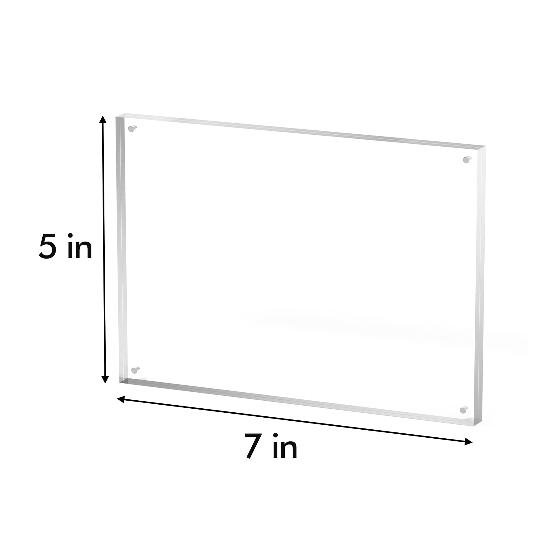 Neatsure Portarretratos acrílico de 5 x 7 pulgadas, paquete de 3 marcos de fotos magnéticos transparentes de doble cara, sin marco, decoración de escritorio