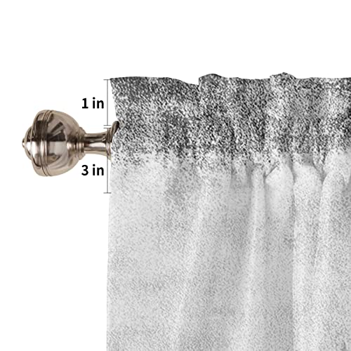 Black White Gray Valcance Curtain For Kitchen Modern Abstract Oil Painting Graffiti Art Rod Pocket Curtain Valcance Washable Small Window Treatment For Bathroom/Living Room/Bedroom/Home Decor 54X18In #TOP4