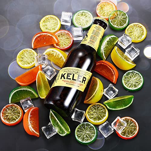 24 Pcs Fake Lemons Slices Blocks And 12 Pcs Acrylic Ice Cube Set Decorative Artificial Fake Ice Cubes Reusable Fake Lemon And Lime Slices Faux Ice Cubes And Lemon Slices For Home Kitchen Office Table #TOP4