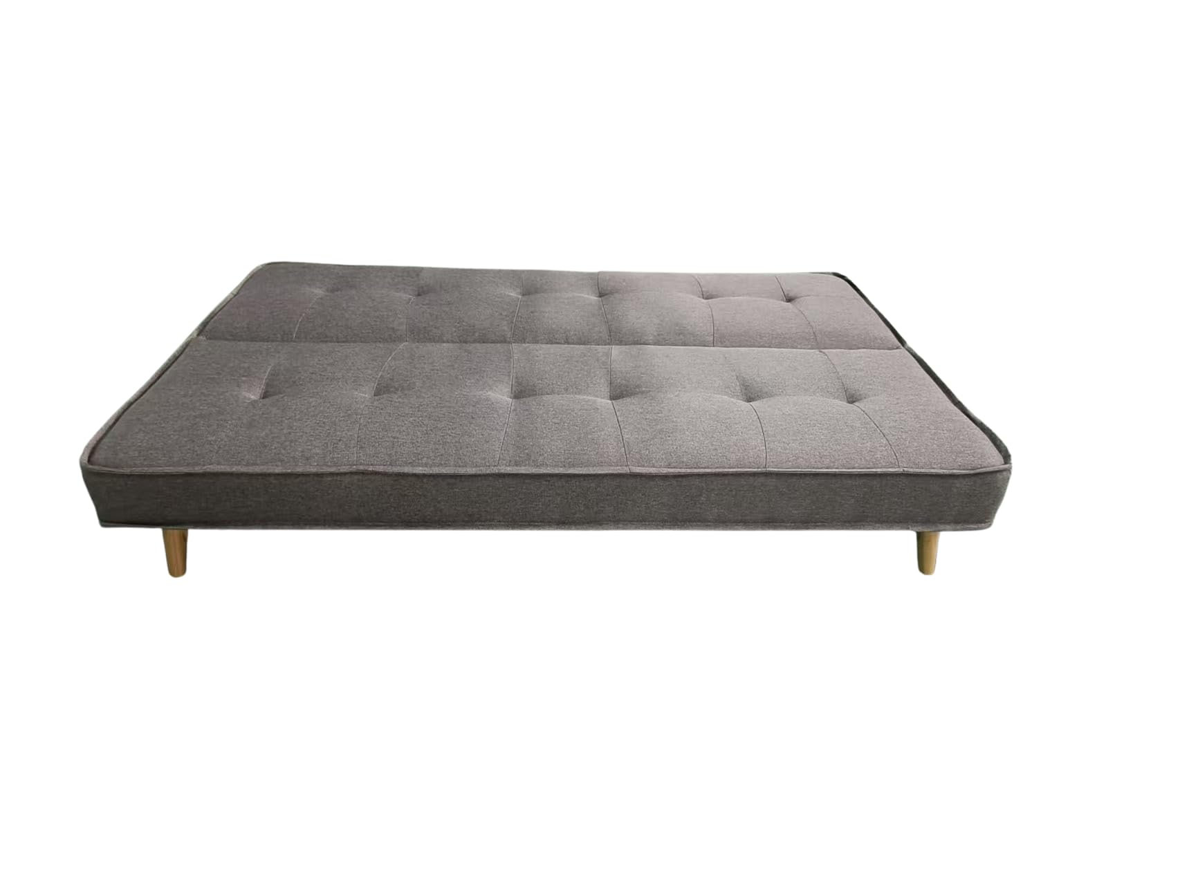 MUEBLIX.COM - Sofa Cama Alconaba 3 Plazas, Sillón Cama, Cama Sofa, con Mesa Abatible, Tapizado Poliéster Sintética, Estructura y Patas de Madera Maciza, Sofa de Diseño, Color Beige