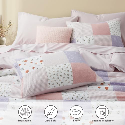 Oli Anderson Queen Comforter Set, 7 Pieces Bed in a Bag, Misty Pink - image 3