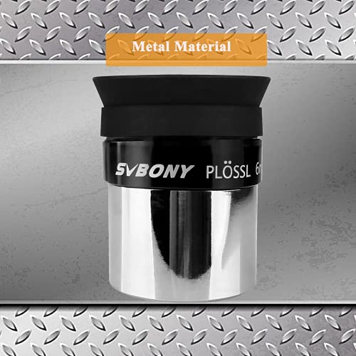 Image of SVBONY SV131 Plossl Eyepiece 1.25 Inches 6mm Eyepiece 4 Elements Design 48 Degrees Field of View with Filter Threaded