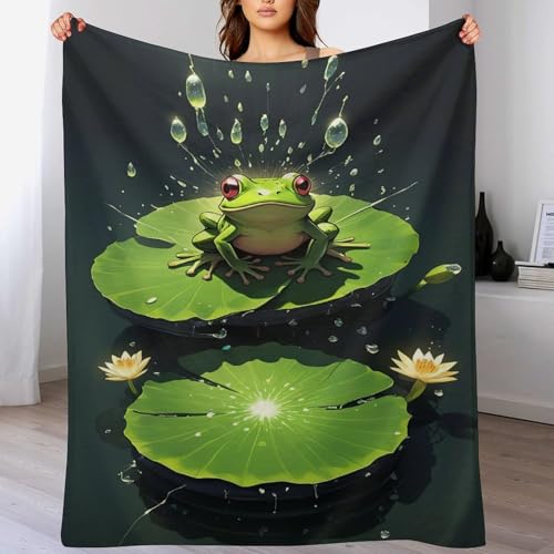 Couverture chaude grenouille flanelle jeté de canapé lit et housse de chaise