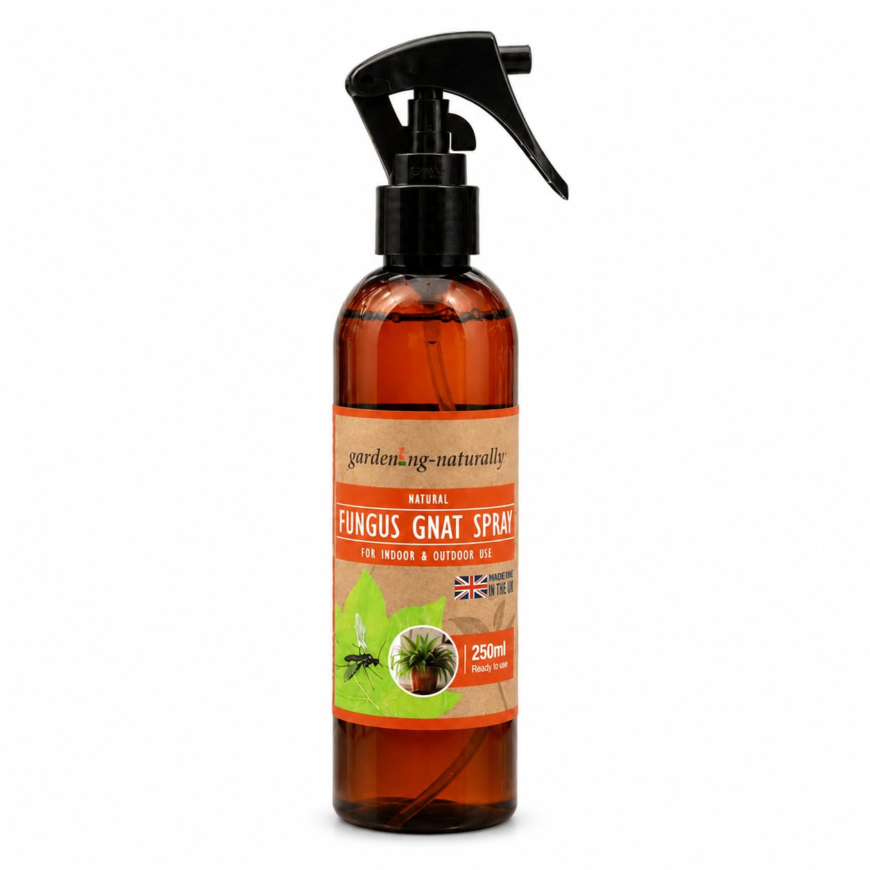 Natural Fungus Gnat Spray or Concentrate for Indoor and Outdoor Plants, with Seaweed Extract, Ready to Use 250ml or 500ml Makes 5L (250ml Ready to Use Spray)