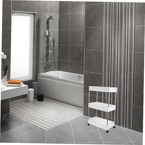 BESPORTBLE Rack De Armazenamento Carrinho Polia Plástico Decorações Escritório Branco