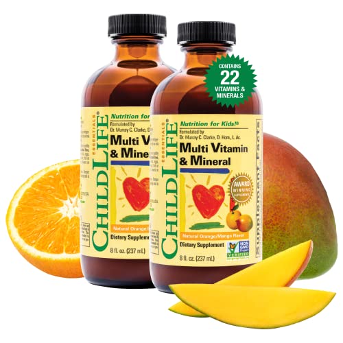 Childlife Essentials, Kids Liquid Multivitamin And Mineral Supplement - Liquid Vitamins For Kids, All-Natural, Gluten-Free, Non-Gmo - Natural Orange & Mango Flavor, 8 Fl Oz Bottle (Pack Of 2) #TOP6