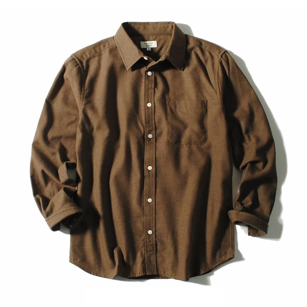 Amazon.co.jp: [Re-AP] リ.エーピー 無地 ネルシャツ 長袖 シャツ  