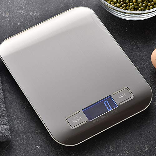 Stickit Graphix Digital Kitchen Scale,Food Scale Weight Grams and Ounces for Baking and Cooking,Stainless Steel and LCD Digital Display (Silver) - Thumbnail 5