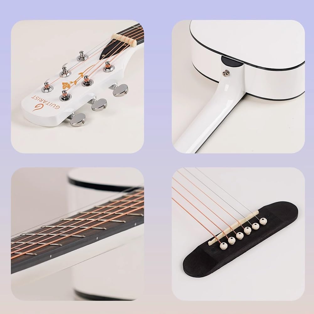 Guitarra acústica para principiantes con accesorios, instrumento de tamaño completo para aprender y practicar
