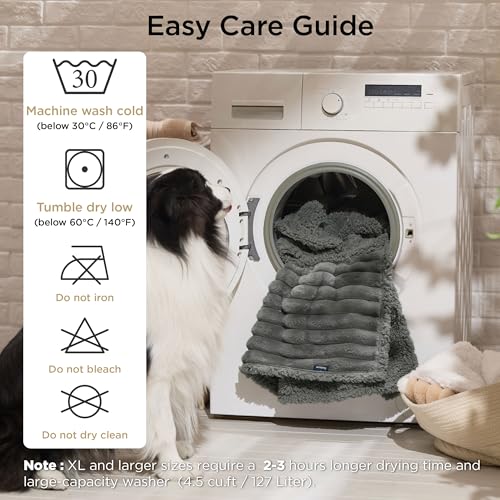 BEDSURE wasserdichte Hundedecke - 76 * 102 cm Hundedecke waschbar für mittelgroße Hunde, Haustier Decke flauschig und weich, Schutzdecke Hundesofa, Decke für Hunde, Grau