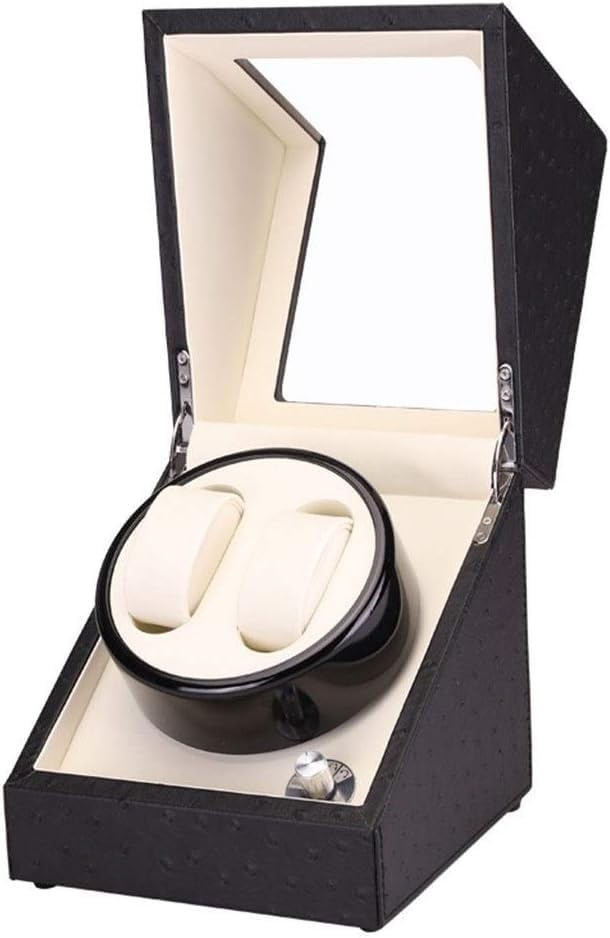 Remontoir 2 montres en cuir PU et bois de luxe pour montres-bracelets automatiques LWX